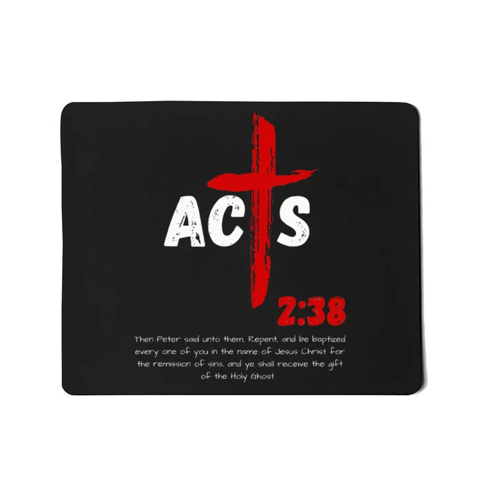 Acts 238 Baptized In Jesus Name Cross Pentecostal Apostolic Mousepad