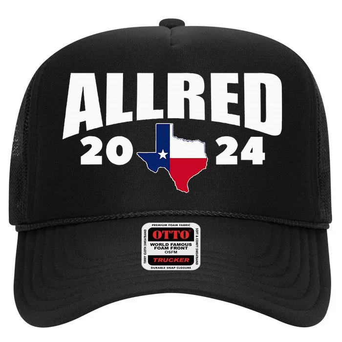 Allred 2024 For Senate Texas High Crown Mesh Trucker Hat