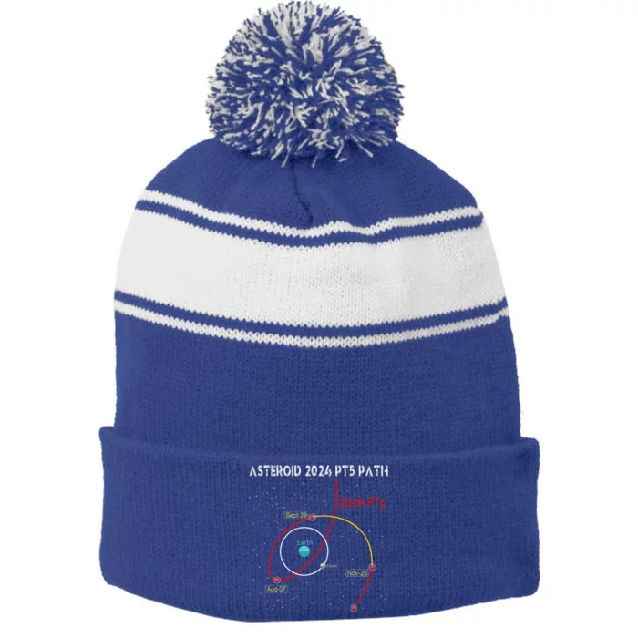 Asteroid 2024 Pt5 Path Mini Moon Dates Space Stripe Pom Pom Beanie