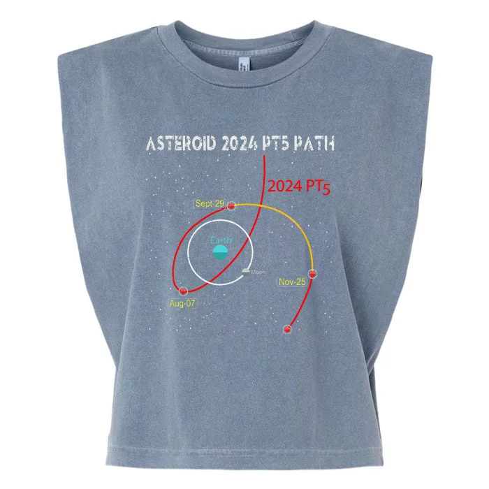 Asteroid 2024 Pt5 Path Mini Moon Dates Space Garment-Dyed Women's Muscle Tee