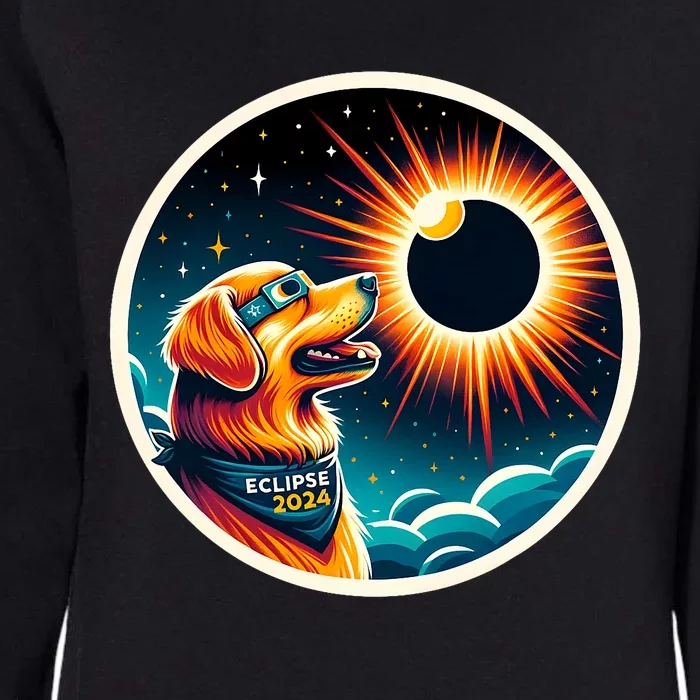 April 2024 Solar Eclipse Dog Wearing Solar Eclipse Glasses Womens California Wash Sweatshirt