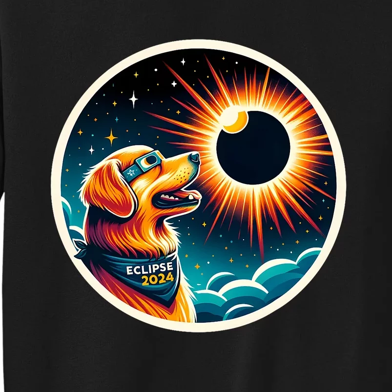 April 2024 Solar Eclipse Dog Wearing Solar Eclipse Glasses Tall Sweatshirt