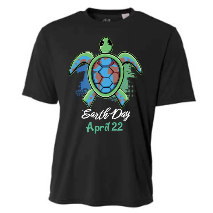 April 22 Water Cute Turtle Sea World Planet Hour Day Earth Cute Gift Cooling Performance Crew T-Shirt