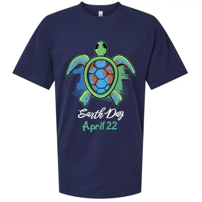 April 22 Water Cute Turtle Sea World Planet Hour Day Earth Cute Gift Sueded Cloud Jersey T-Shirt