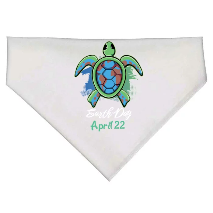 April 22 Water Cute Turtle Sea World Planet Hour Day Earth Cute Gift USA-Made Doggie Bandana