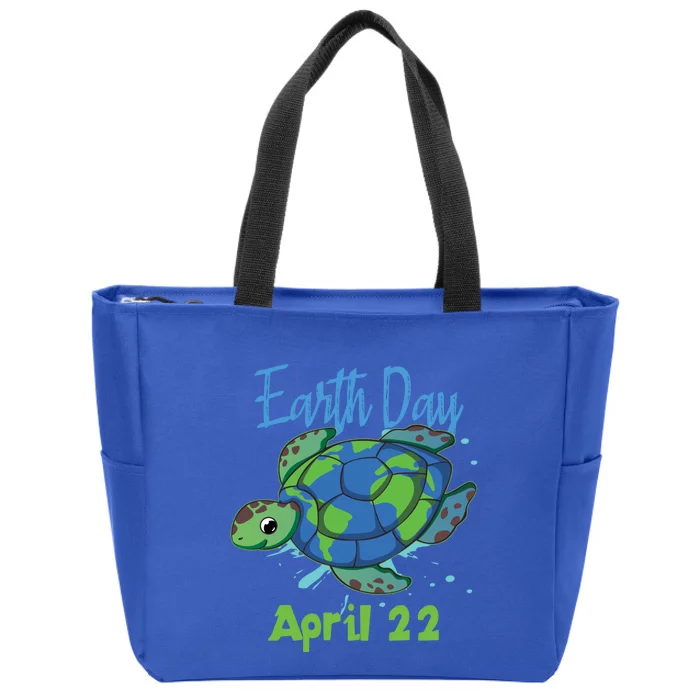 April 22 Water Turtle Sea World Planet Hour Day Earth Gift Zip Tote Bag