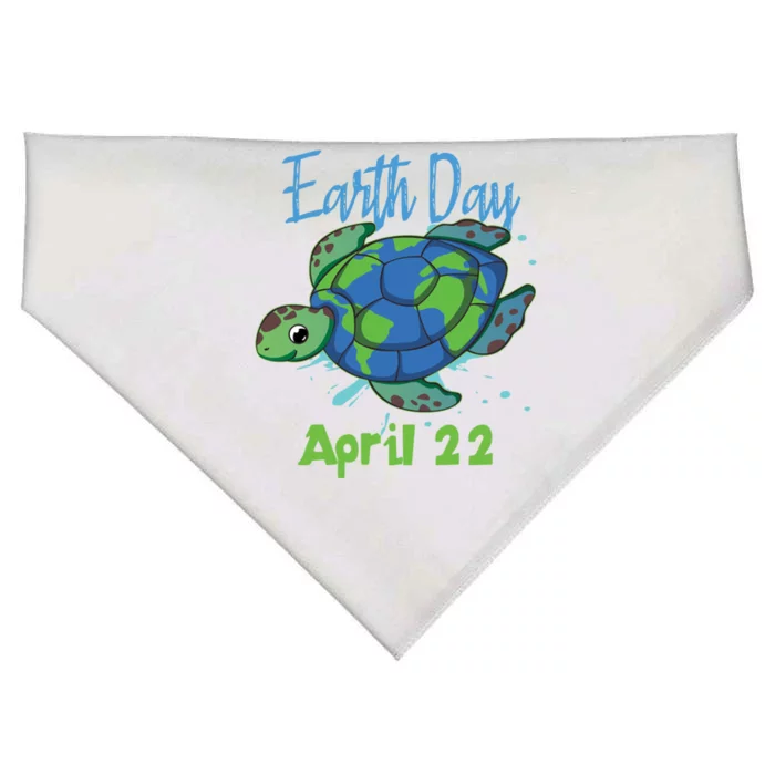 April 22 Water Turtle Sea World Planet Hour Day Earth Gift USA-Made Doggie Bandana