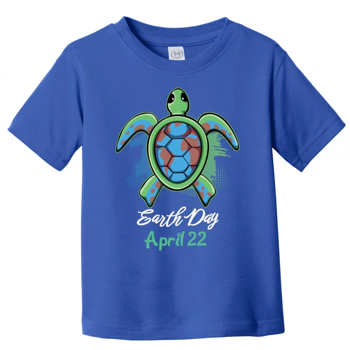 April 22 Water Cute Turtle Sea World Planet Hour Day Earth Gift Toddler T-Shirt