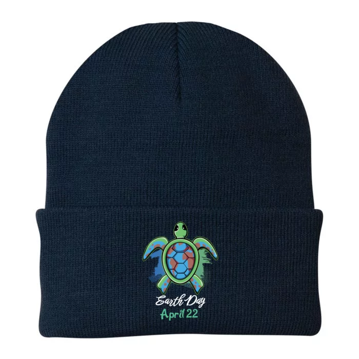 April 22 Water Cute Turtle Sea World Planet Hour Day Earth Gift Knit Cap Winter Beanie