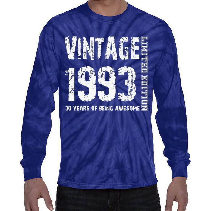 Awesome 30th Birthday Tie-Dye Long Sleeve Shirt