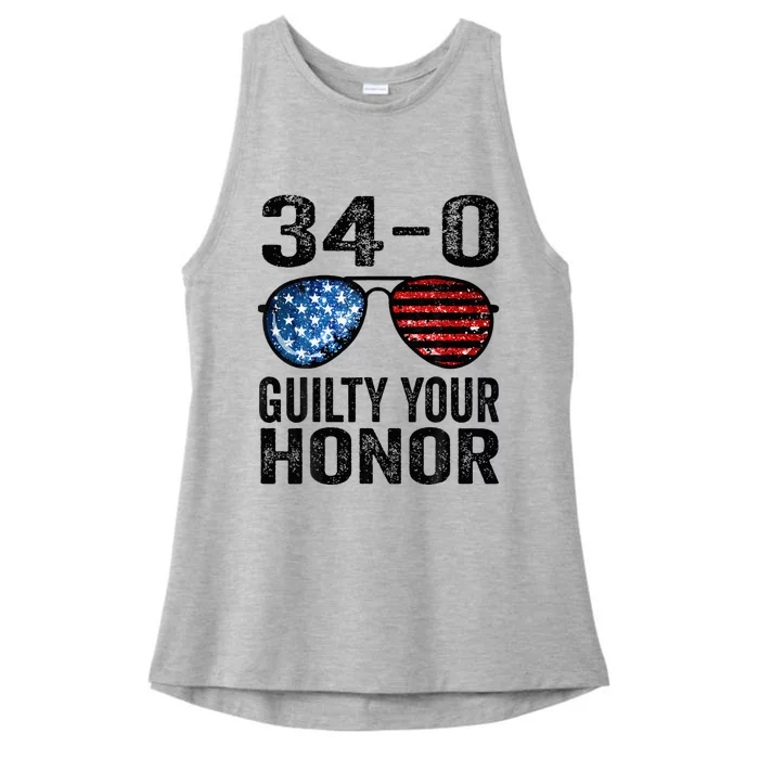 All 34 Felony Counts Anti Trump Political Statement Ladies Tri-Blend Wicking Tank