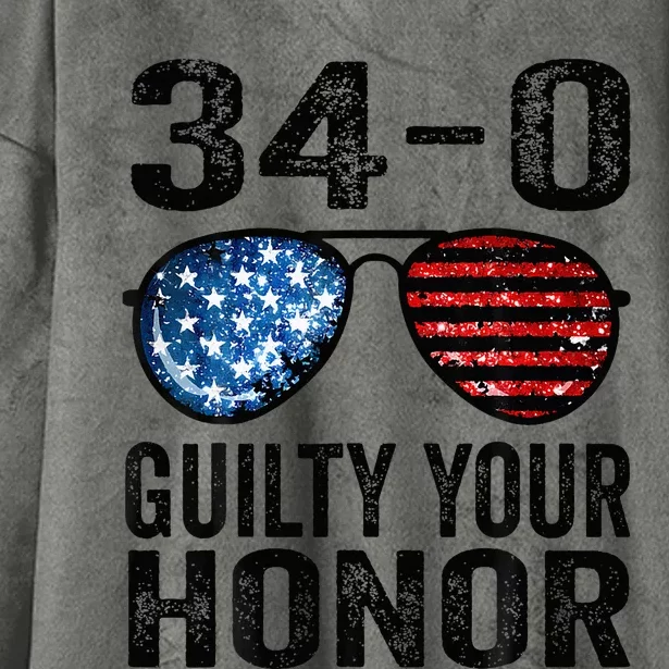 All 34 Felony Counts Anti Trump Political Statement Hooded Wearable Blanket