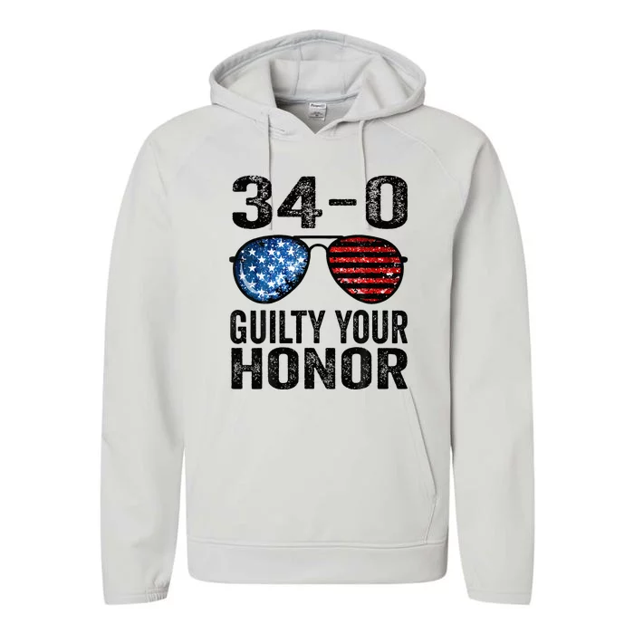 All 34 Felony Counts Anti Trump Political Statement Performance Fleece Hoodie