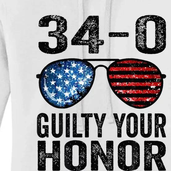 All 34 Felony Counts Anti Trump Political Statement Women's Pullover Hoodie