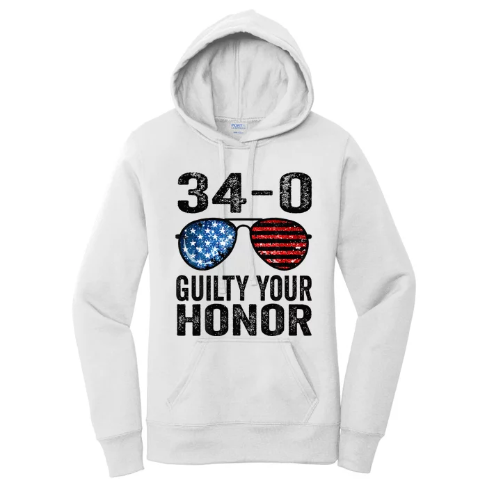 All 34 Felony Counts Anti Trump Political Statement Women's Pullover Hoodie