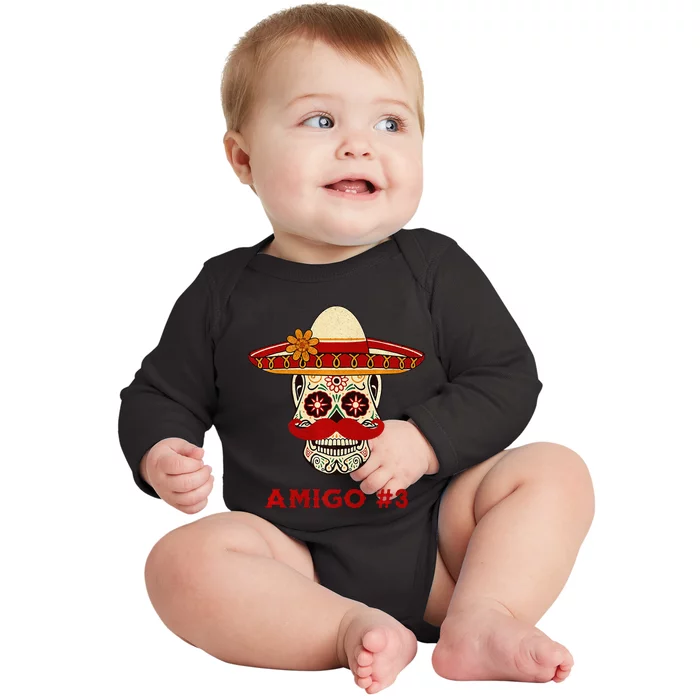 Amigo 3 Matching Three Amigos Cinco De Mayo Baby Long Sleeve Bodysuit