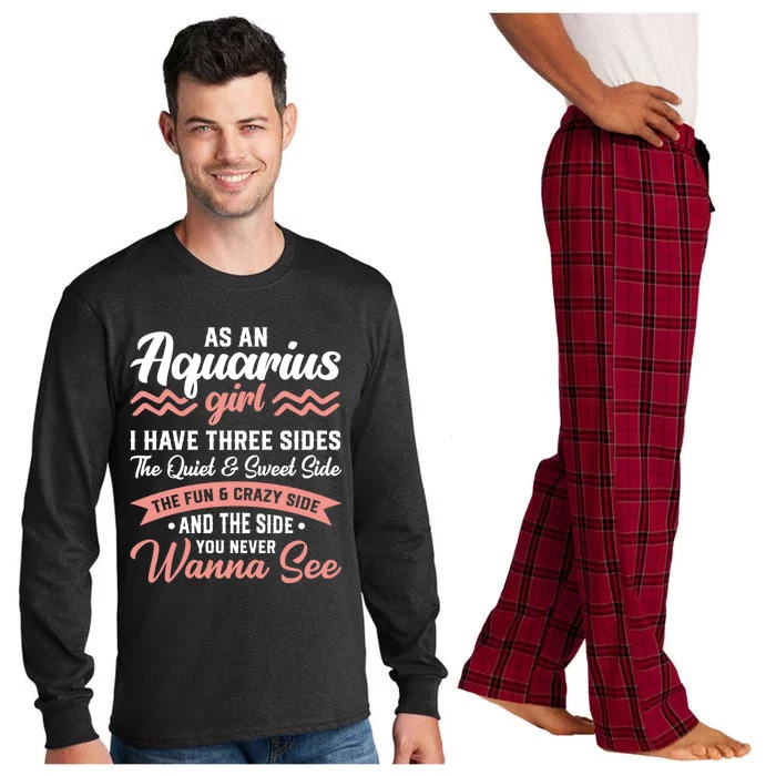 Aquarius 3 Sides Aquarius Birthday Gift Long Sleeve Pajama Set