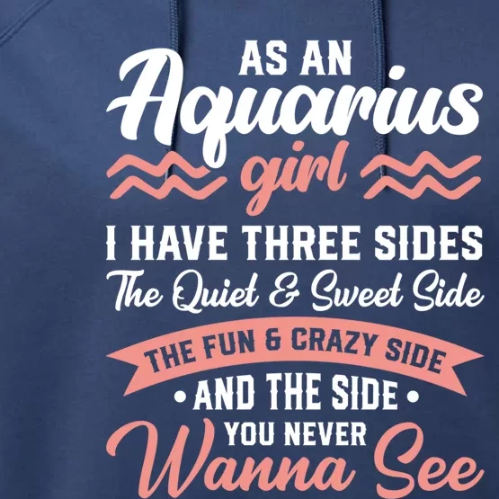 Aquarius 3 Sides Aquarius Birthday Gift Performance Fleece Hoodie