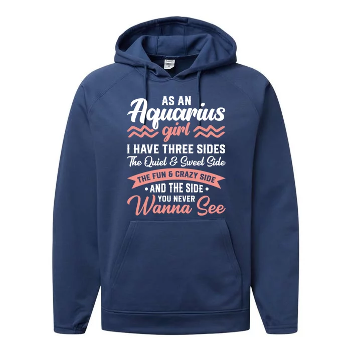 Aquarius 3 Sides Aquarius Birthday Gift Performance Fleece Hoodie