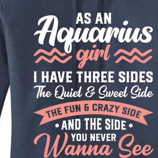 Aquarius 3 Sides Aquarius Birthday Gift Women's Pullover Hoodie