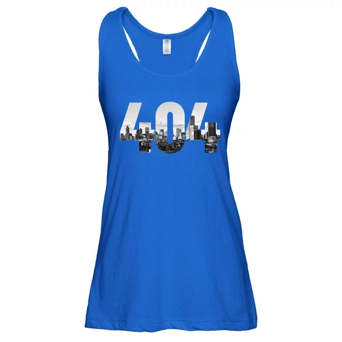 Atlanta 404 Area Code Skyline Atl Georgia Vintage Ladies Essential Flowy Tank