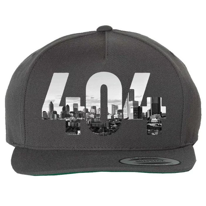 Atlanta 404 Area Code Skyline Atl Georgia Vintage Wool Snapback Cap