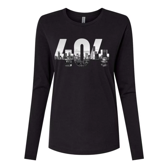 Atlanta 404 Area Code Skyline Atl Georgia Vintage Funny Gift Womens Cotton Relaxed Long Sleeve T-Shirt