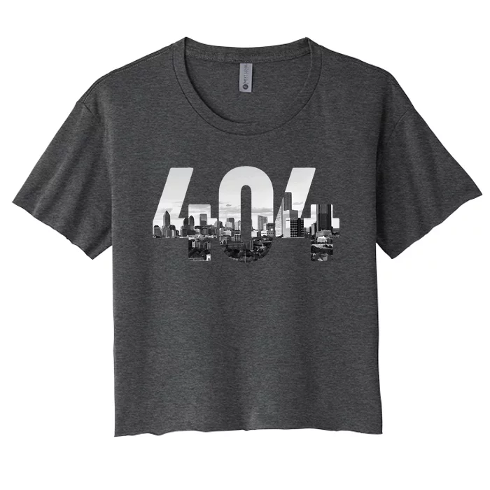 Atlanta 404 Area Code Skyline Atl Georgia Vintage Women's Crop Top Tee