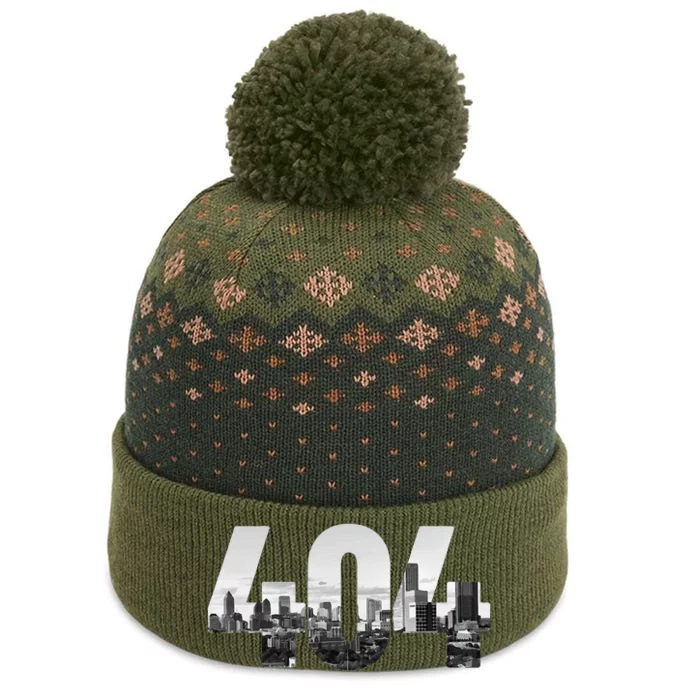 Atlanta 404 Area Code Skyline Atl Georgia Vintage The Baniff Cuffed Pom Beanie