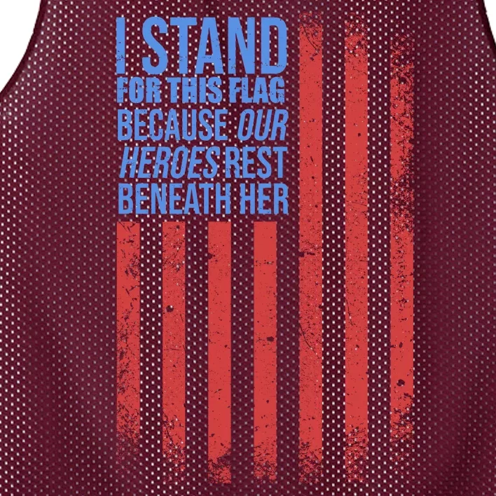 I stand for the flag because hero's lay beneath it. Mesh Reversible Basketball Jersey Tank