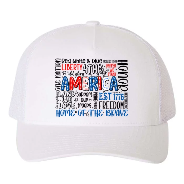 America 4th Of July Quotes Yupoong Adult 5-Panel Trucker Hat