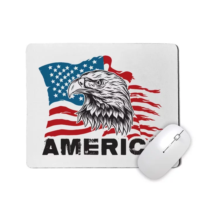 America 4th Of July Independence Day American Eagle Design Mousepad