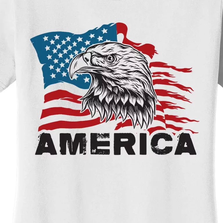 America 4th Of July Independence Day American Eagle Design Women's T-Shirt