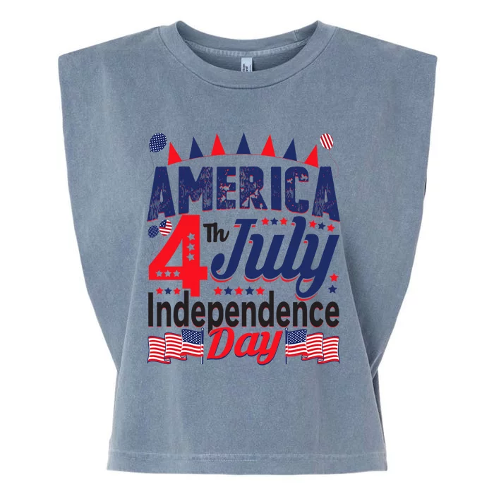 America 4th Of July Independence Day Garment-Dyed Women's Muscle Tee