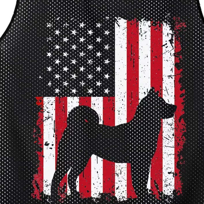 Akita 4th of July Patriotic American USA Flag Gift Mesh Reversible Basketball Jersey Tank