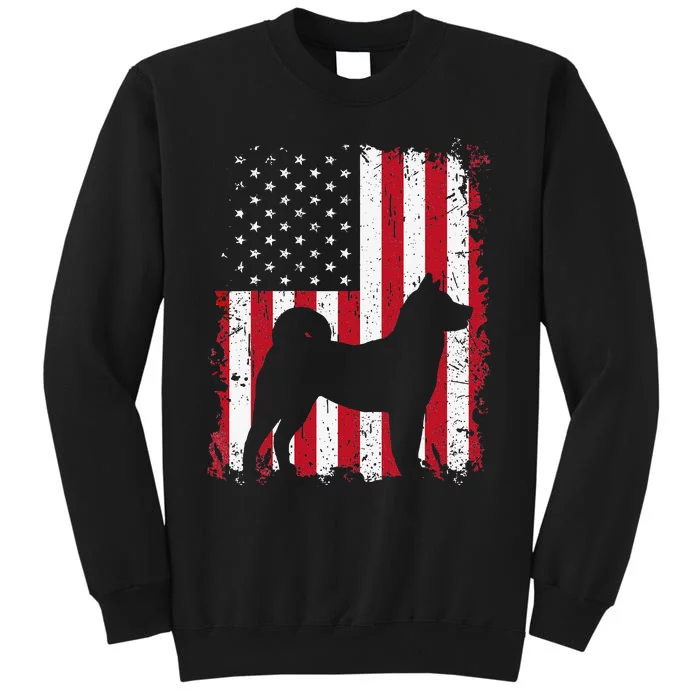 Akita 4th of July Patriotic American USA Flag Gift Tall Sweatshirt