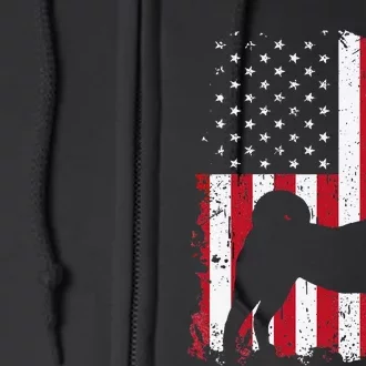 Akita 4th of July Patriotic American USA Flag Gift Full Zip Hoodie