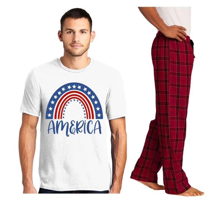 America 4th Of July Rainbow USA Pajama Set