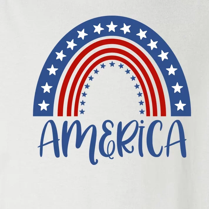 America 4th Of July Rainbow USA Toddler Long Sleeve Shirt