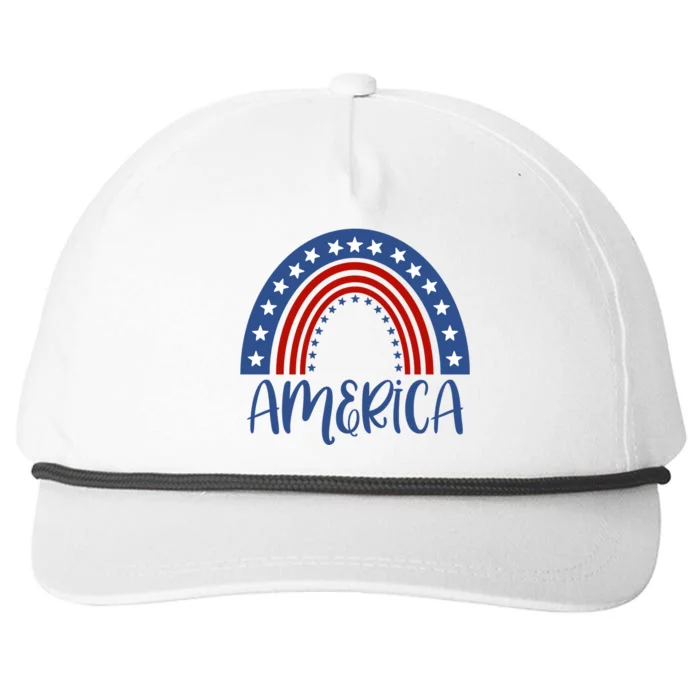 America 4th Of July Rainbow USA Snapback Five-Panel Rope Hat