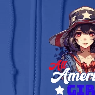 Anime 4th Of July Usa Flag All American Meaningful Gift Full Zip Hoodie