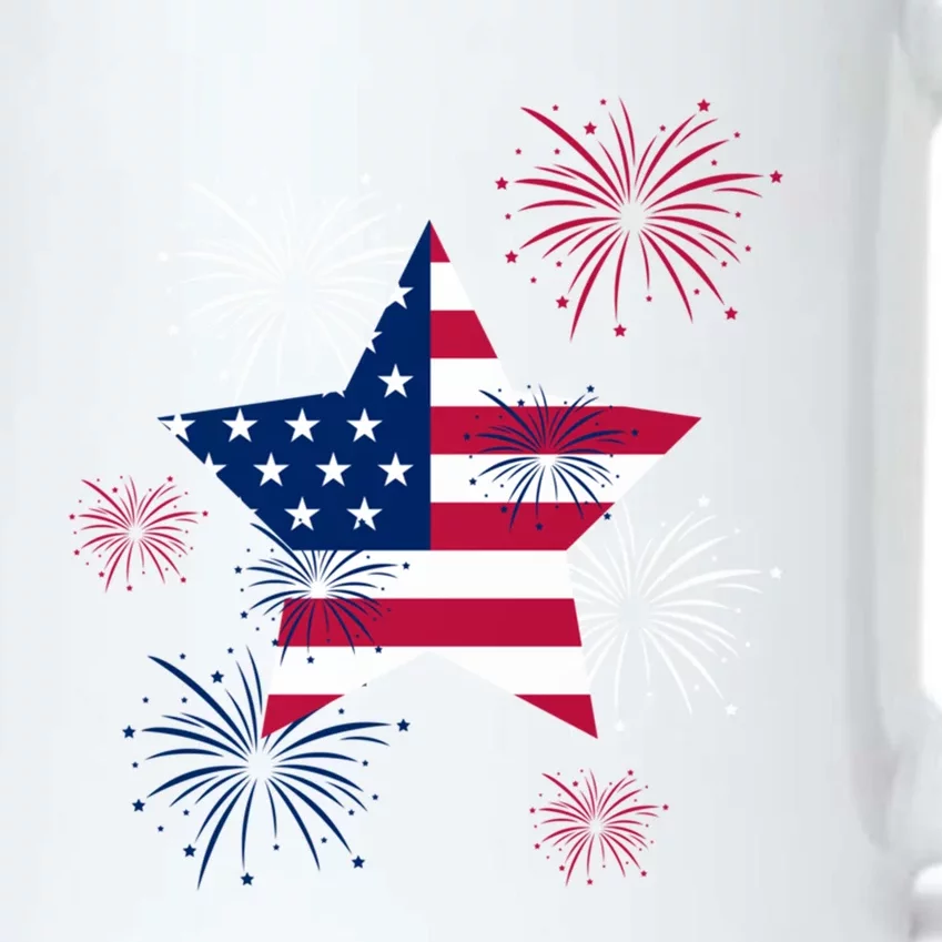 American 4th Of July Independence Day Fireworks Us Flag Great Gift Black Color Changing Mug