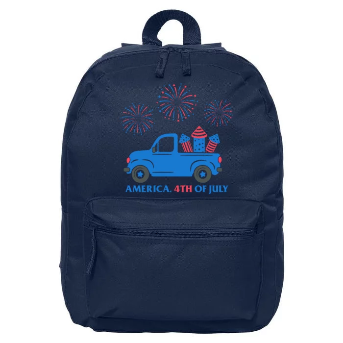 America 4th Of July Firework Truck 16 in Basic Backpack