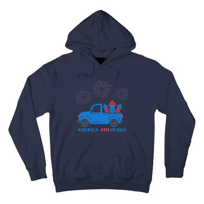 America 4th Of July Firework Truck Tall Hoodie