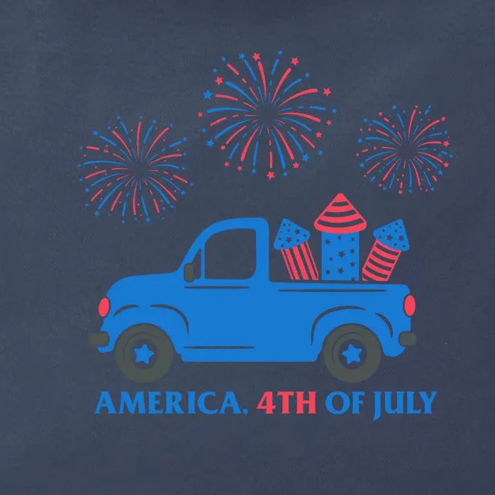 America 4th Of July Firework Truck Zip Tote Bag