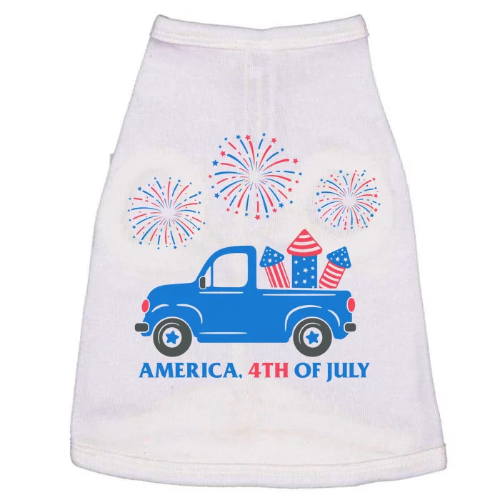 America 4th Of July Firework Truck Doggie Tank