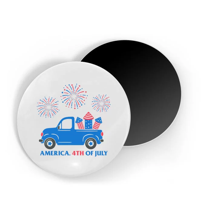 America 4th Of July Firework Truck Magnet