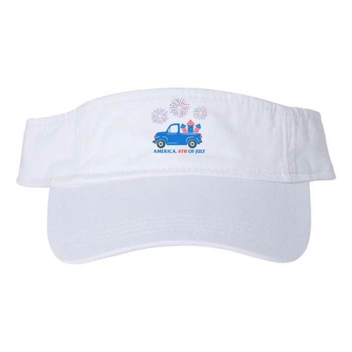 America 4th Of July Firework Truck Valucap Bio-Washed Visor