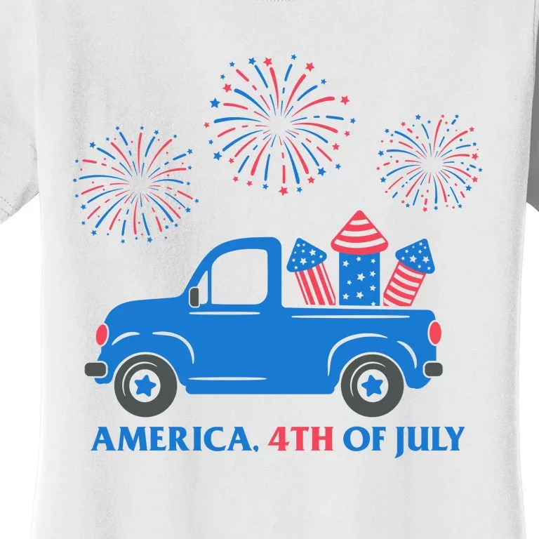 America 4th Of July Firework Truck Women's T-Shirt