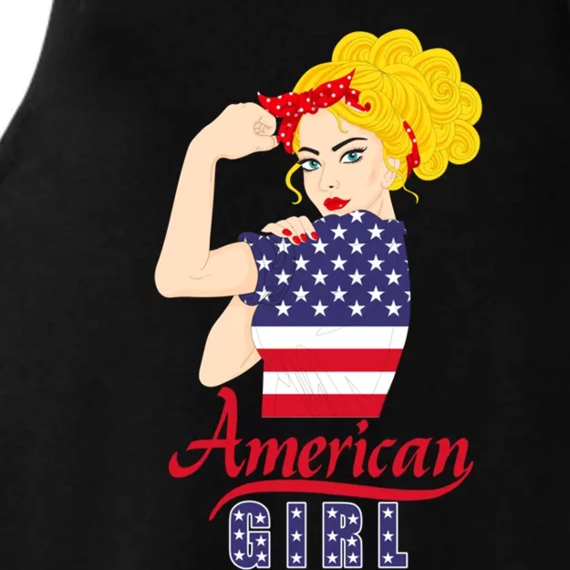 American 4Th Of July Labor Day Strong Red Bandana Cute Gift Ladies Tri-Blend Wicking Tank